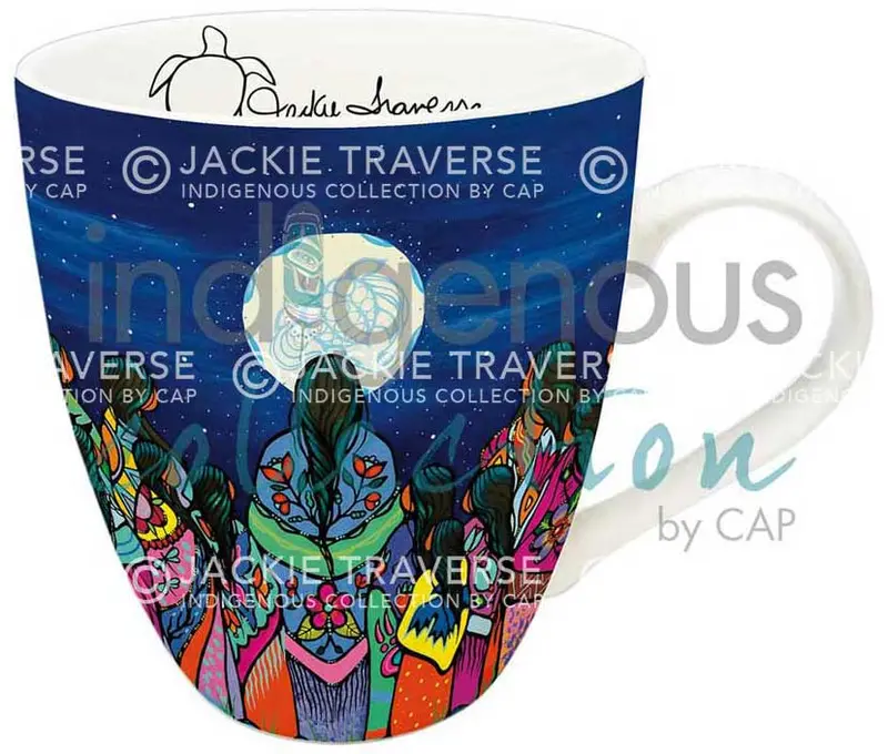 Full Moon Ceremony Ceramic Mug By Jackie Traverse 1