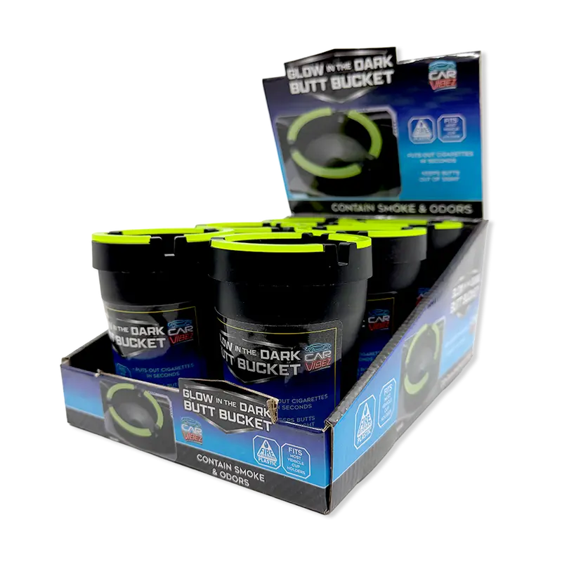 Glow-In-The-Dark Ashtray With Butt Bucket Design – 6-Unit Display Ready (Model 26253) 1
