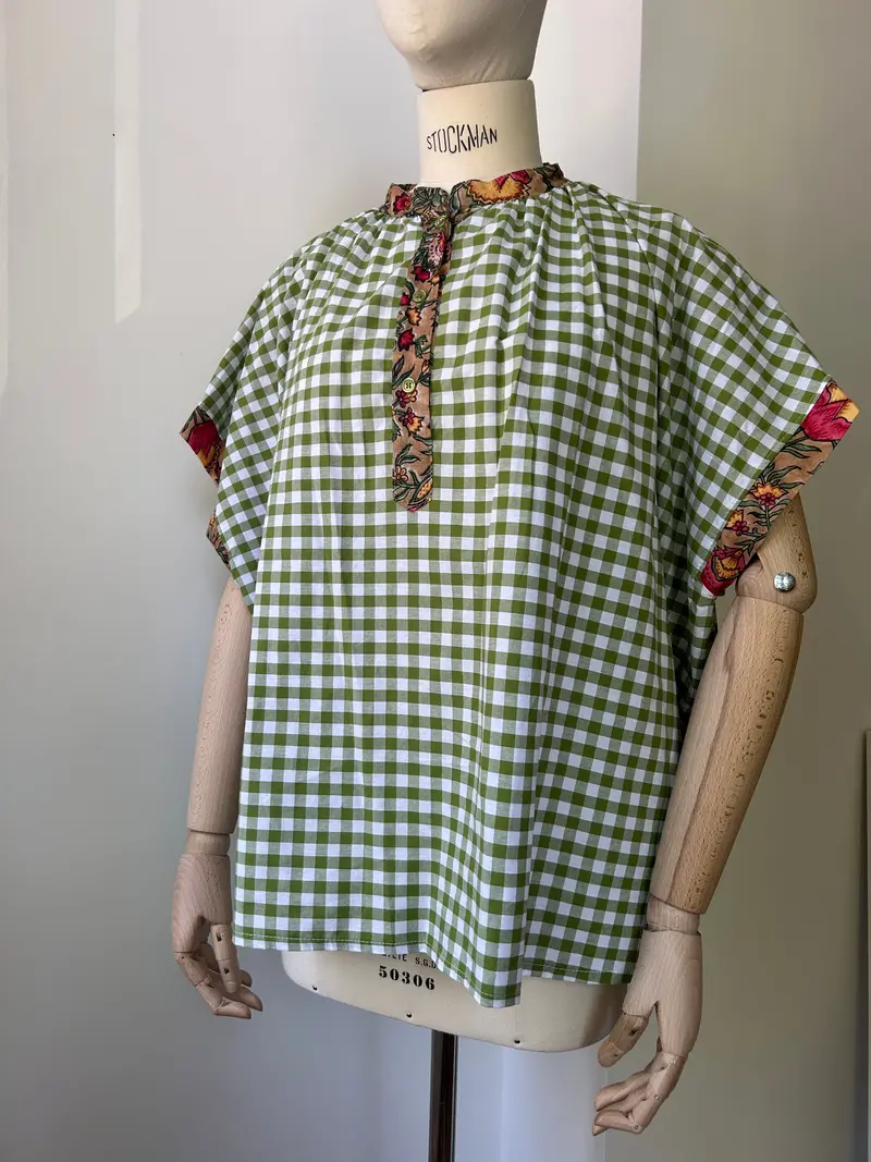 Green Gingham Blouse 1