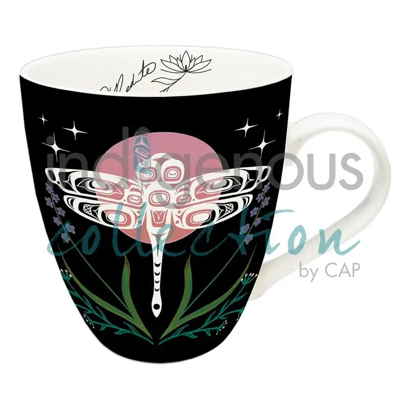 Halipis Dragonfly 18 Oz Ceramic Mug Featuring Original Art By Carmen Redunante 1