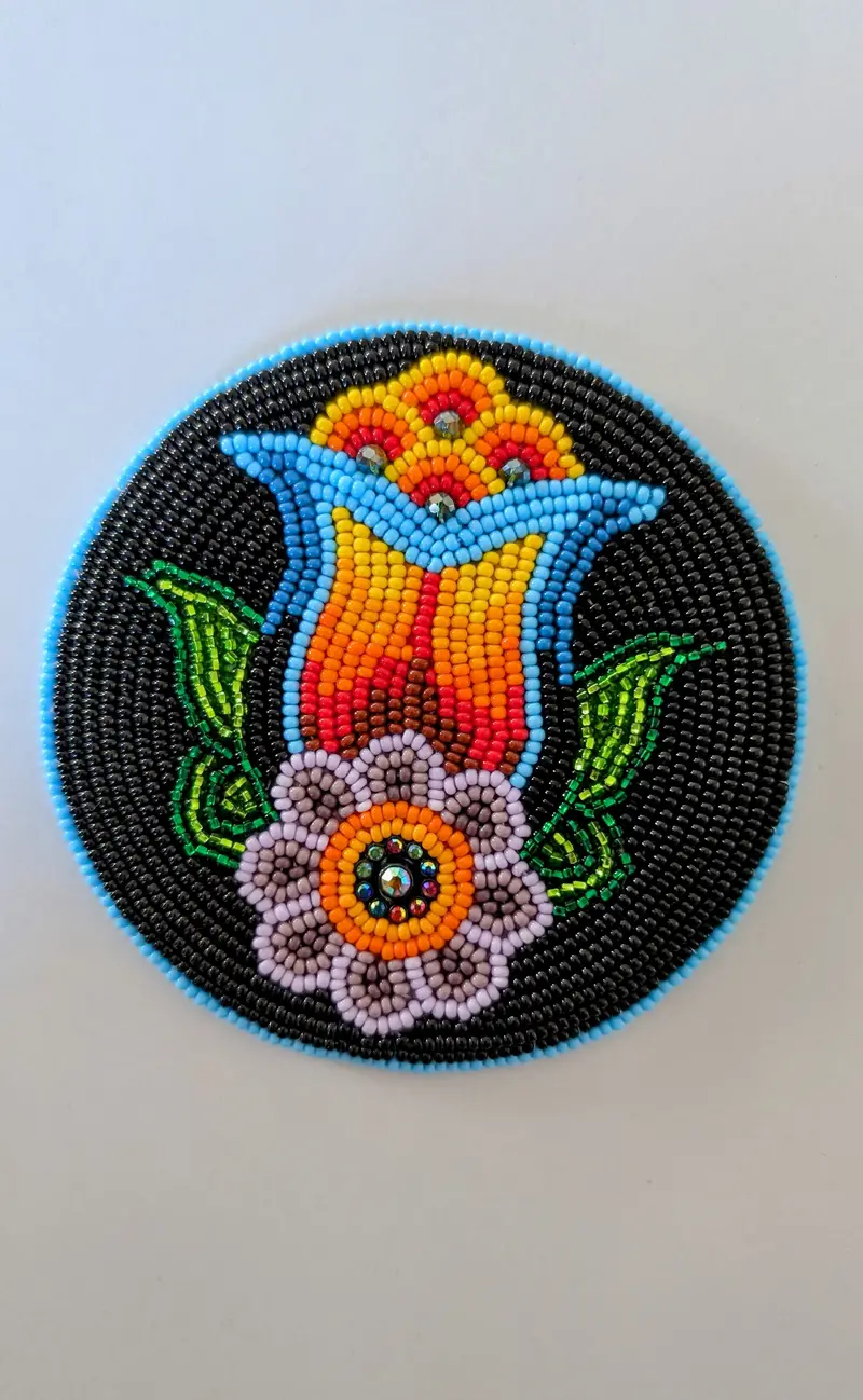 Handcrafted 4-Inch Beaded Medallion 1