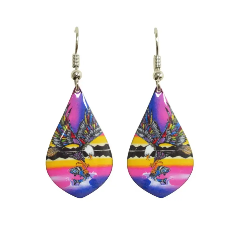 Handcrafted Eagle Dangle Earrings By Jessica Somers (Indigenous Artist) 1