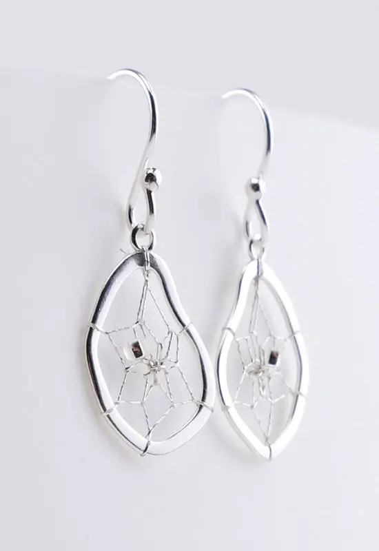 Handcrafted Sterling Silver Dreamcatcher Earrings 1