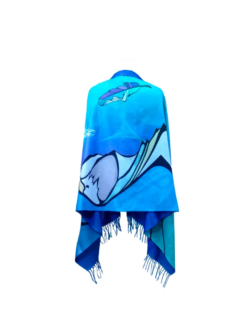 Healing Feather Art Print Eco Shawl By Michelle Stoney 1