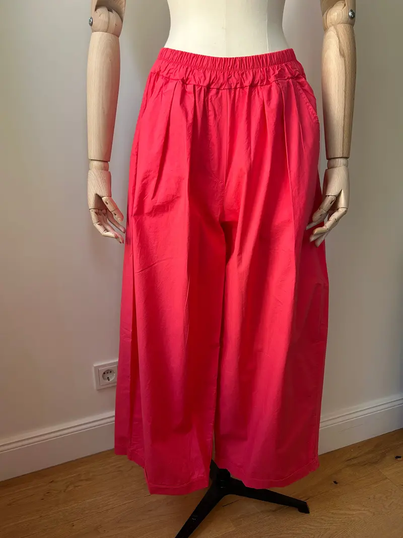 Hot Pink Palazzo-Style Lightweight Culotte 1