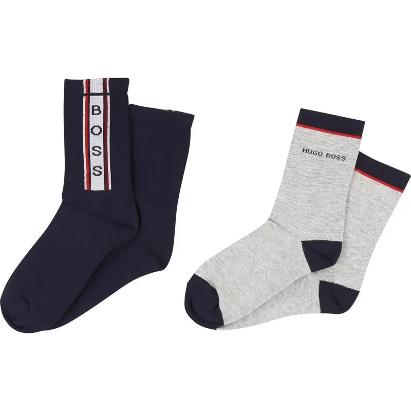 Hugo Boss Boys Sock Duo – Comfort-Fit Cotton Athletic Socks 1