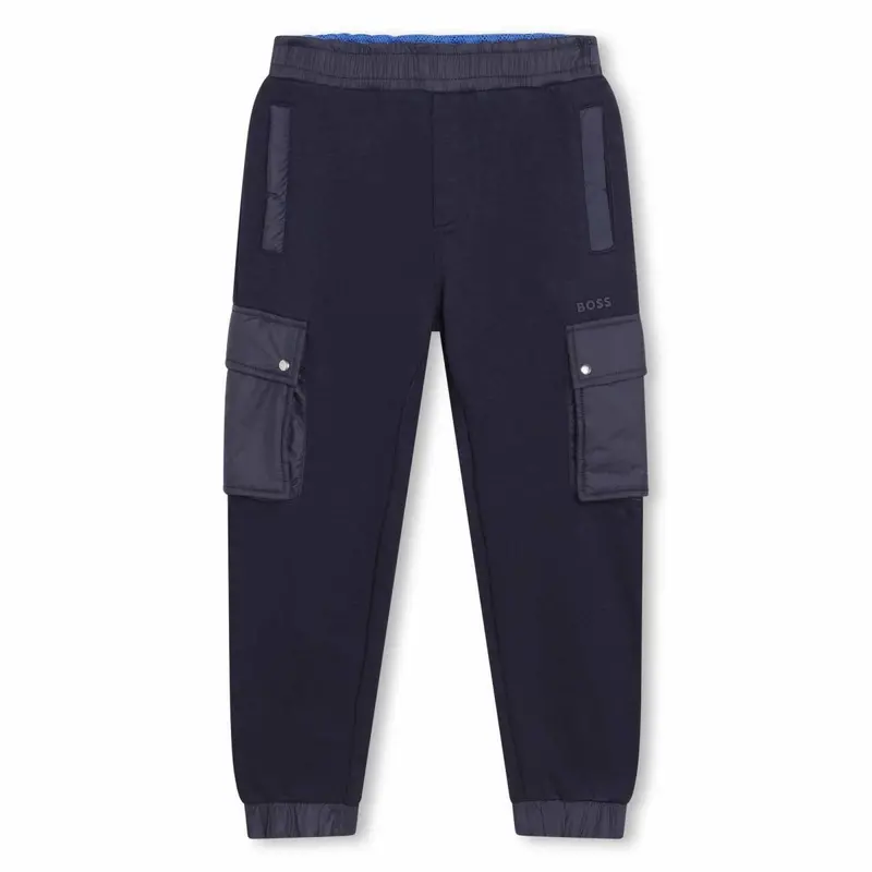 Hugo Boss Navy Fleece Sweatpants For Boys 1