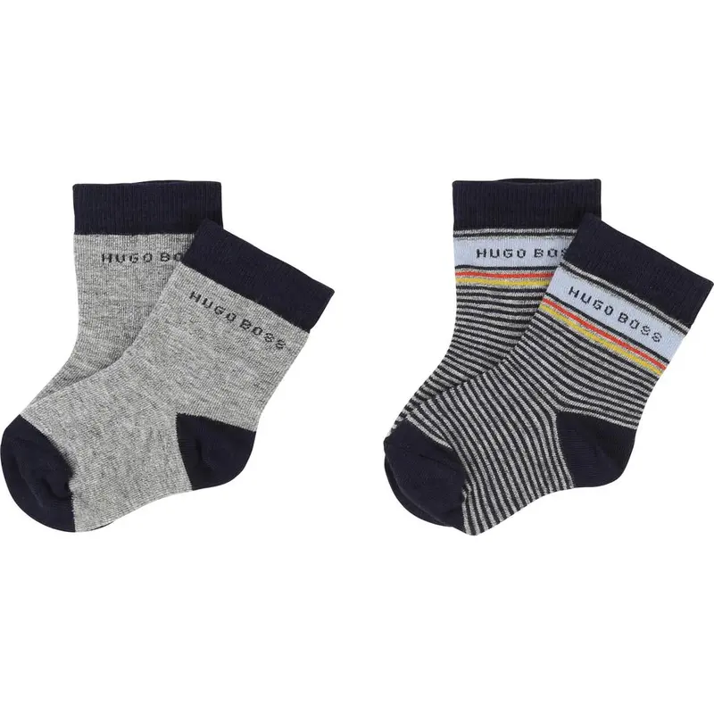 Hugo Boss Toddler Cotton Sock Pack (2 Pairs), Style J00081, Size 182 1