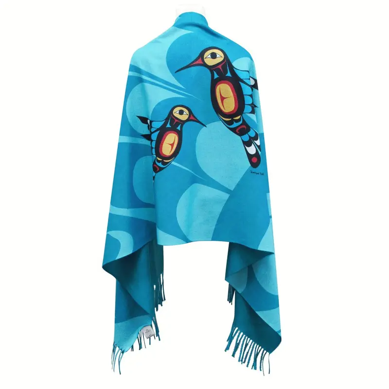 Hummingbird Eco Art Print Shawl By Indigenous Artist Francis Dick 1