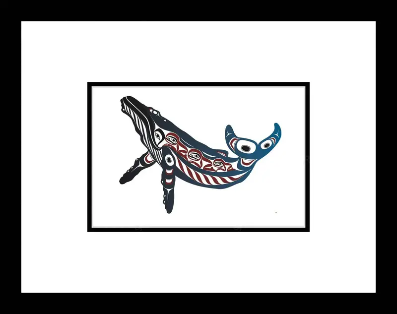 Humpback Whale Wall Art Print By Indigenous Canadian Artist Mark Preston 2