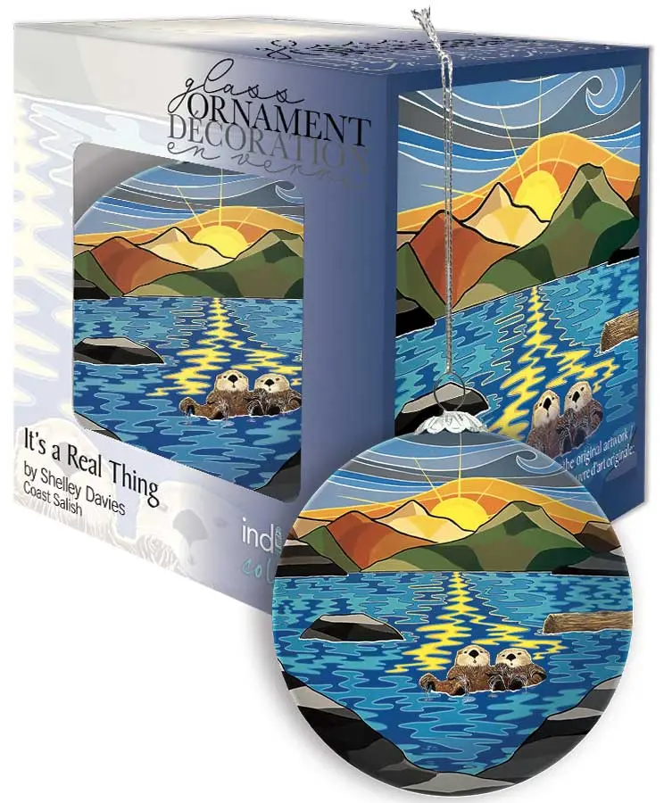 It'S A Real Thing Glass Ornament Featuring Otter Motif — Handcrafted By Métis Artist Shelley Davies 1