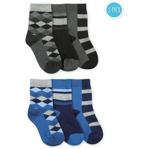 Jefferies Boys Argyle & Stripe Crew Socks (3-Pack) 1