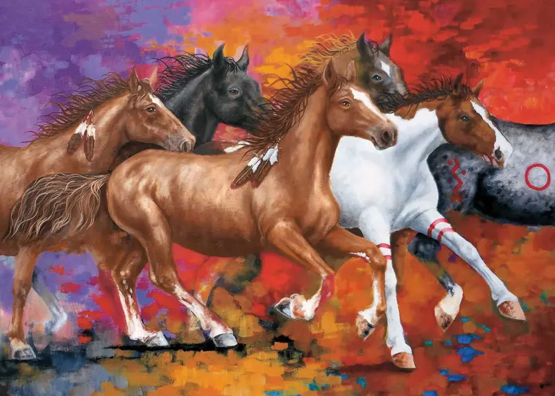 John Balloue Native Art Card: 'Running Free' 1