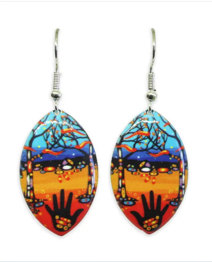 John Rombough Indigenous "Remember" Dangle Earrings 1