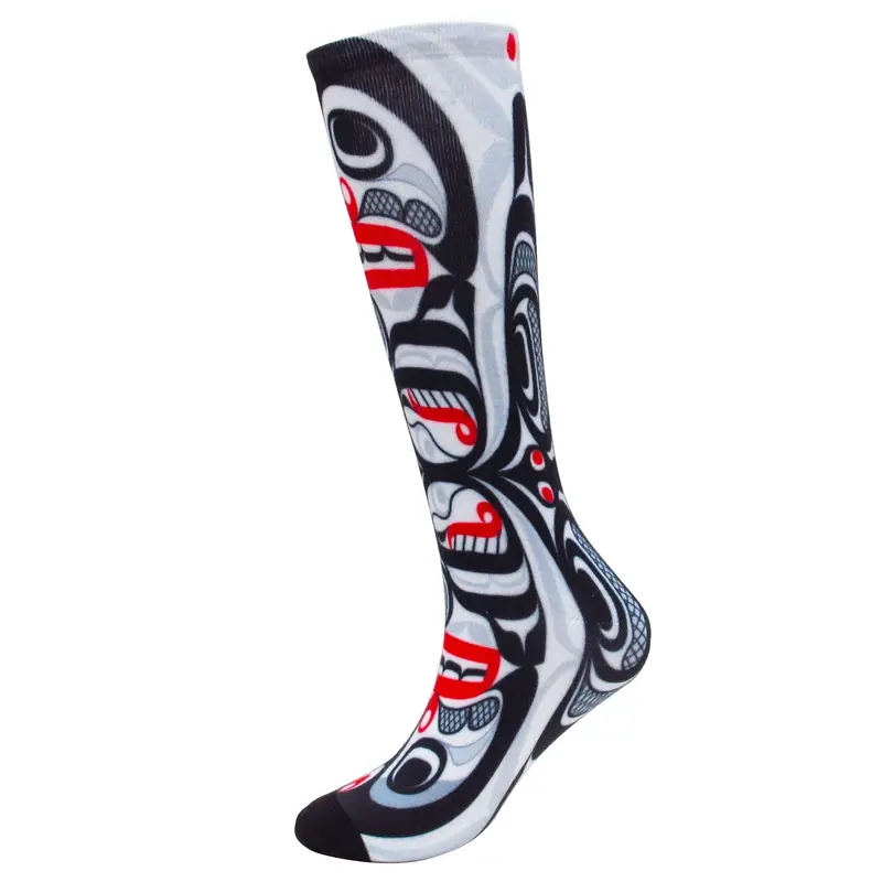 Killer Whale Crosshatch Pattern Socks By Curtis Wilson 1