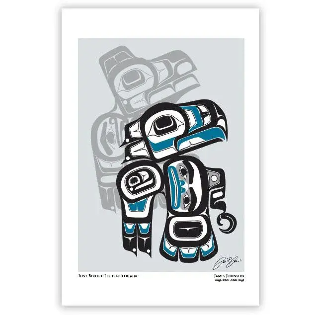Lovebirds Art Card By James Johnson | Native Canadian Fine Art Print 1