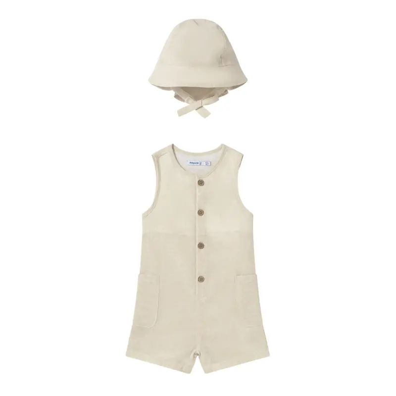 Mayoral Baby Boys' Denim Dungaree Set With Matching Bucket Hat (Style 1643) 1