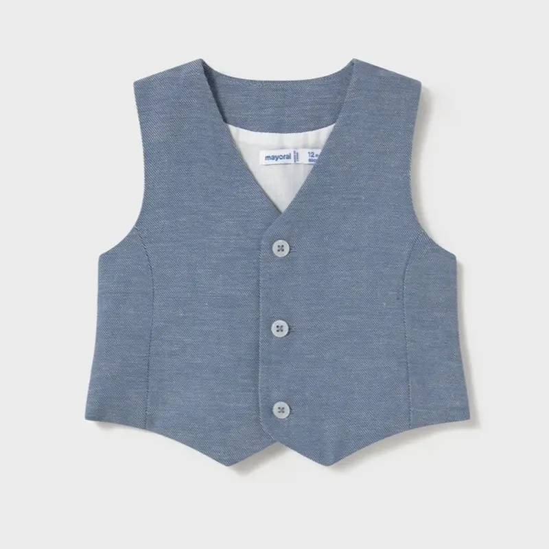 Mayoral Baby Boys Structured Cotton Vest – Navy Blue (Style 1303) 1