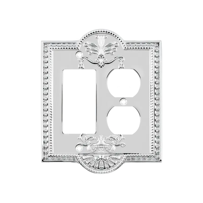 Meadows Rocker-And-Outlet Cover Plate – Bright Chrome Finish 1