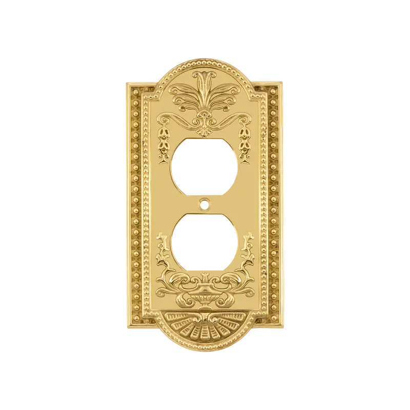 Meadows Single-Outlet Switch Plate In Unlacquered Brass 1