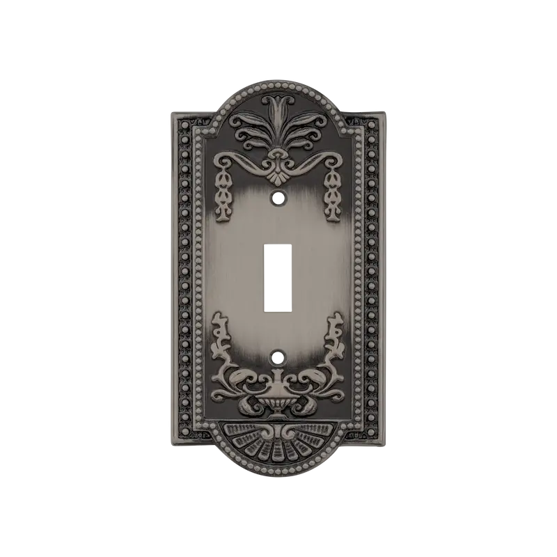 Meadows Single-Toggle Switch Plate – Antique Pewter Finish 1