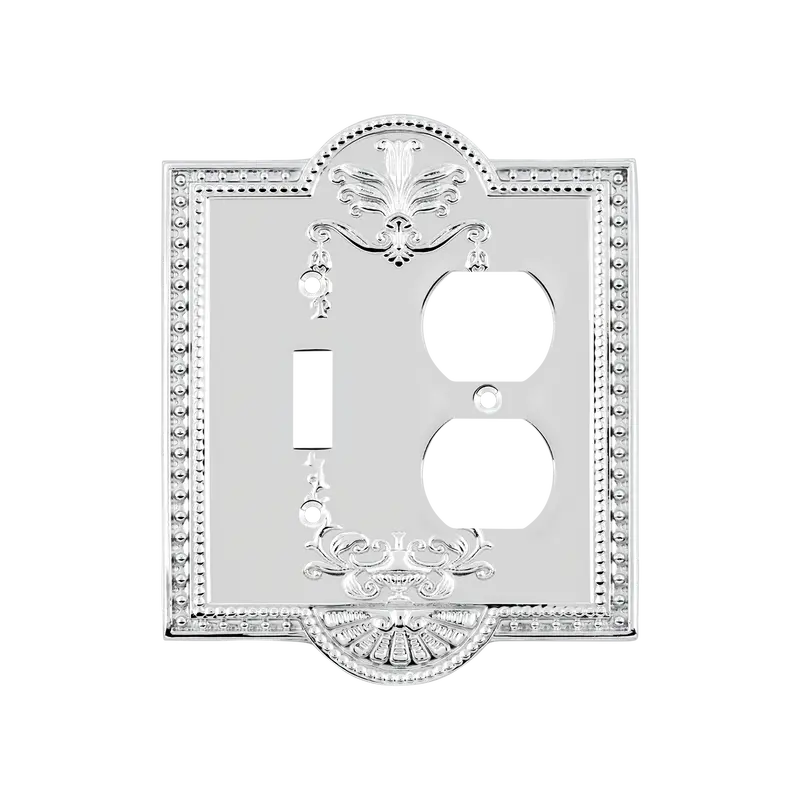Meadows Toggle-And-Outlet Cover Plate – Bright Chrome Finish 1