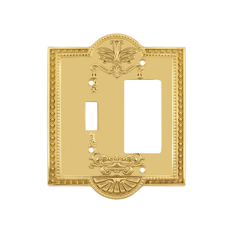 Meadows Toggle-And-Rocker Switch Plate In Unlacquered Brass 1