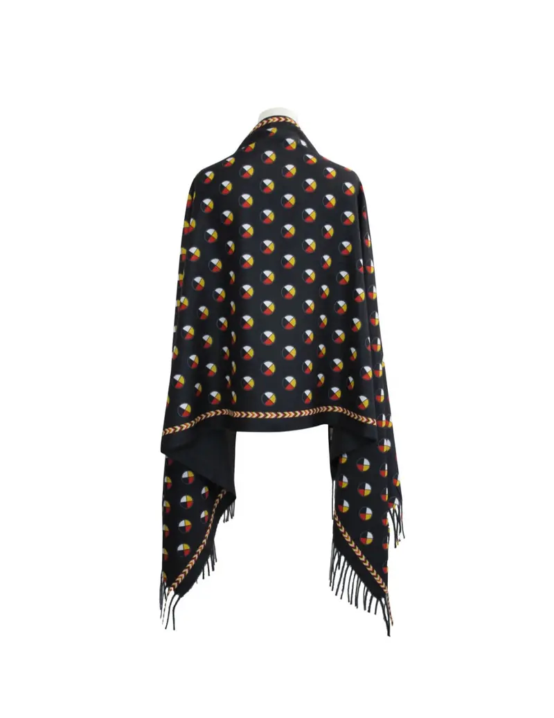 Medicine Wheel Inspired Shawl With Traditional Symbolism 1