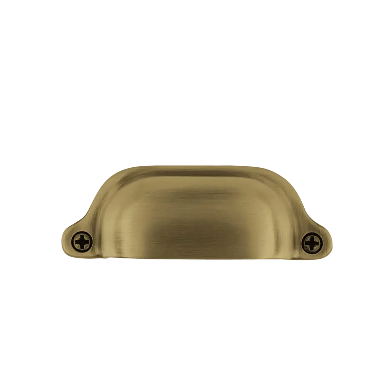 Medium Farmhouse Cup Pull In Antique Brass 1