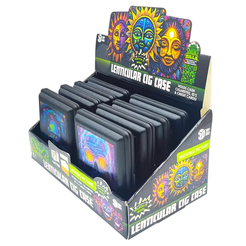 Metal Cigarette Case With Lenticular Front Panel – 8-Unit Retail Display (Model 25024) 1