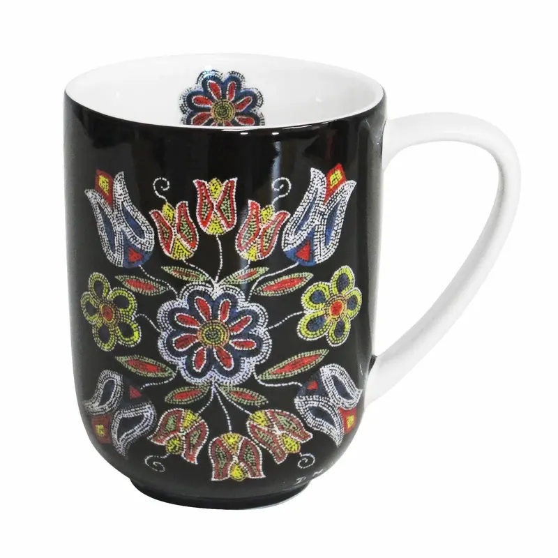 Métis Artist Deb Malcolm'S "Silver Threads" Stoneware Coffee Mug 1