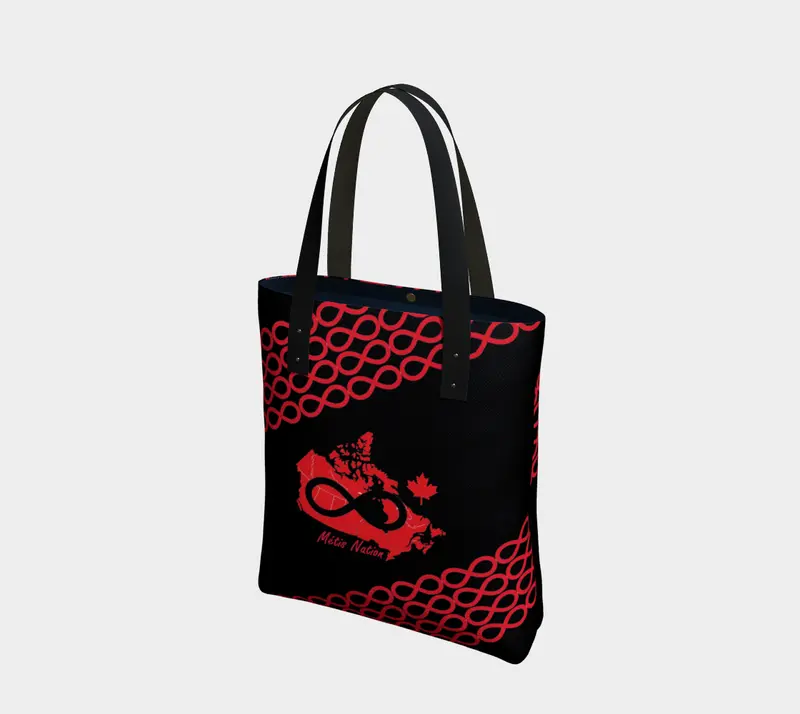 Metis Nation Heritage Black Tote Bag – Fully Lined & Durable 1