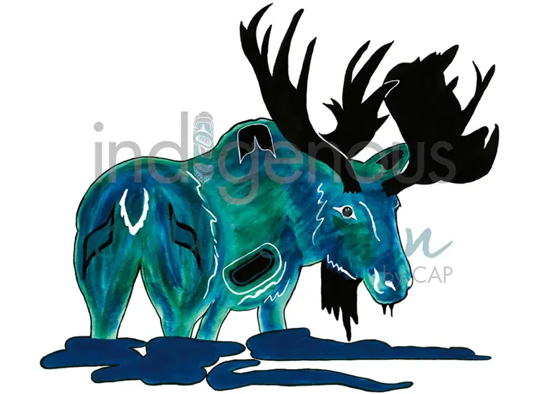 Moose Wall Art Print By Kwakwaka’Wakw And French Canadian Artist Diane Levesque 1