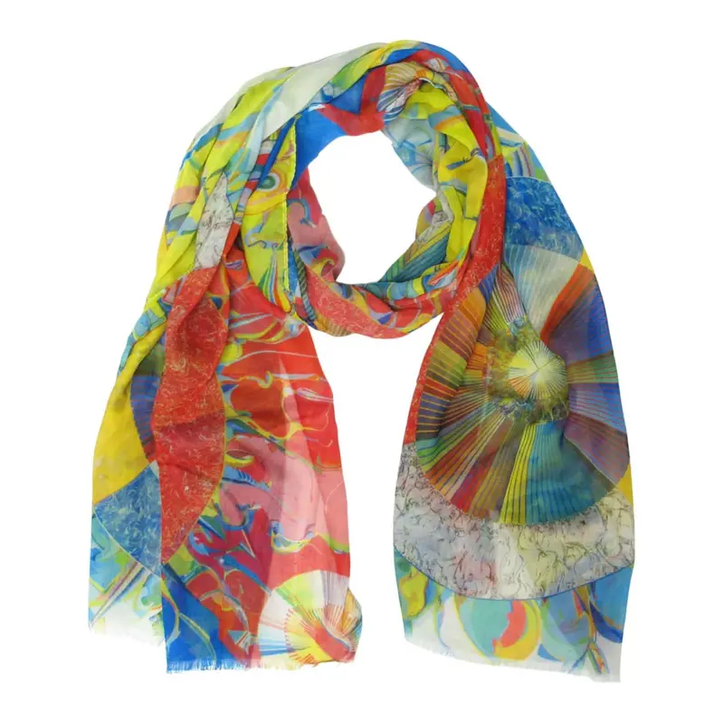 Morning Star Eco Scarf – Silk-Blend Design By Dene Suline Artist Alex Janvier 1