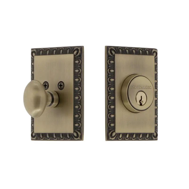 Neoclassical Single-Cylinder Deadbolt In Antique Brass 1
