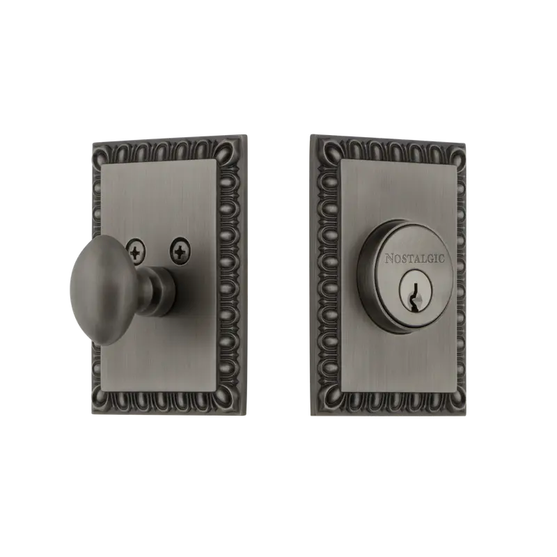 Neoclassical Single-Cylinder Deadbolt In Antique Pewter 1