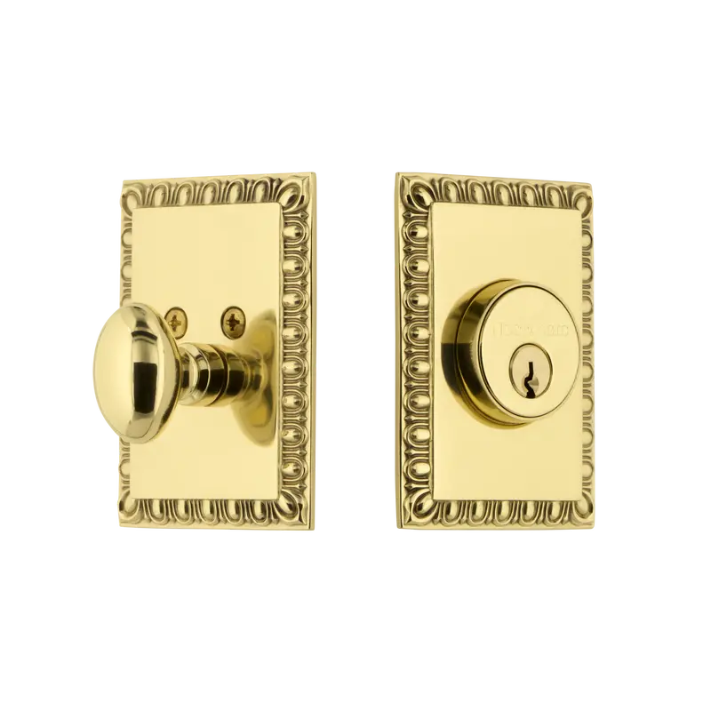 Neoclassical Single-Cylinder Deadbolt In Unlacquered Brass 1