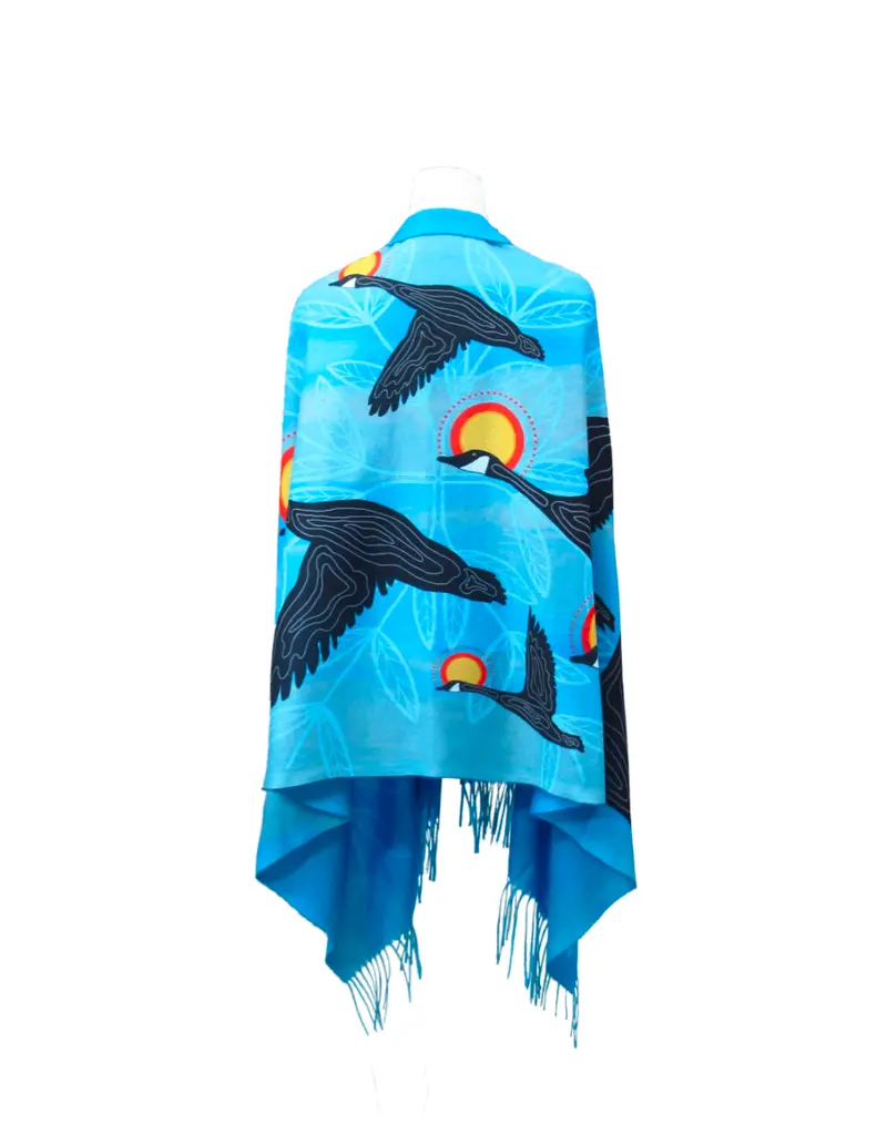 Niskak Geese Art Print Eco Shawl By Eruoma Awashish 1