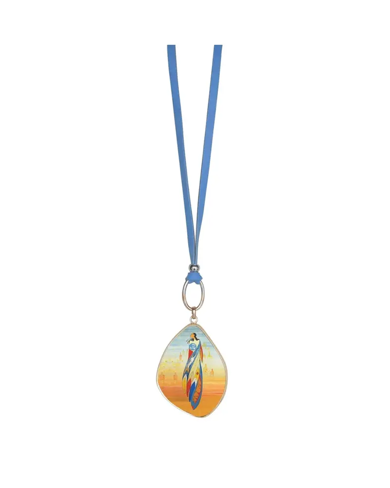 Not Forgotten Vegan Leather Necklace Featuring Original Art By Maxine Noel 1