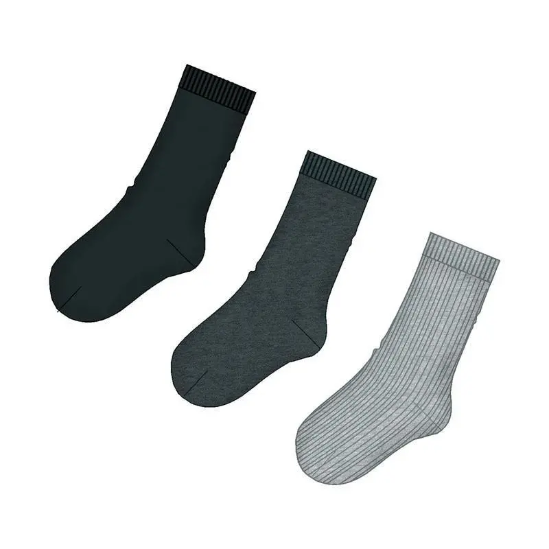 Nukutavake Boys’ Sock Pack – Set Of Three Solid Navy Crew Socks 1