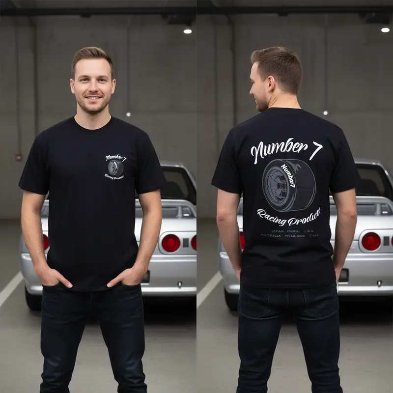 Number7 Wheel-Themed T-Shirt 1