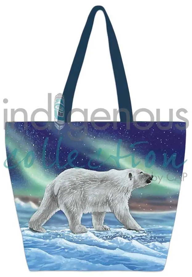 Ocean'S Edge Large Zippered Tote – Artistic Carryall By Haida Artist Ronnie Simon 1