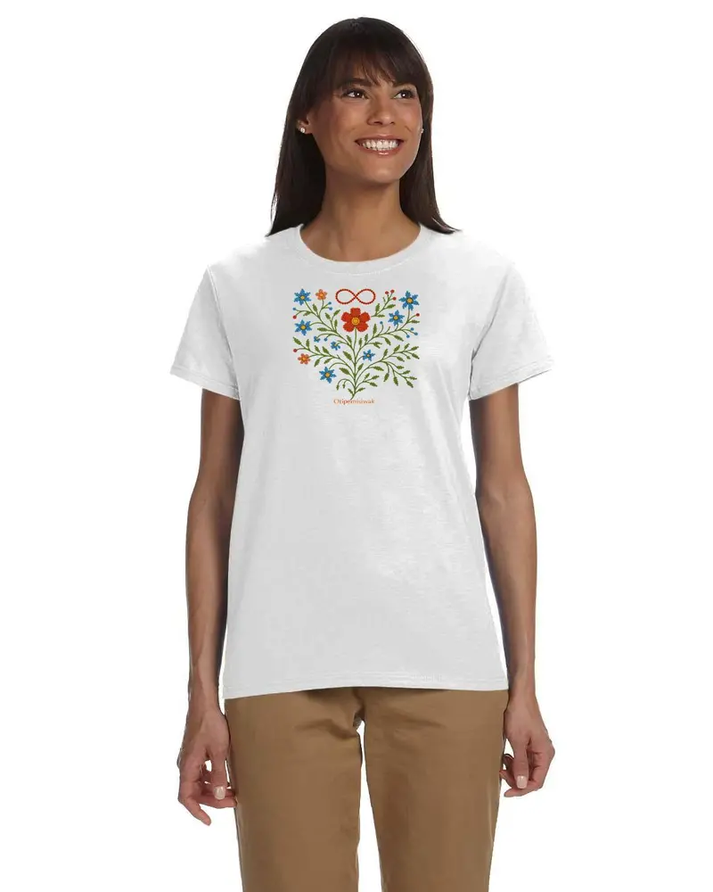 Otipemisiwak White Cotton Short-Sleeve T-Shirt 1