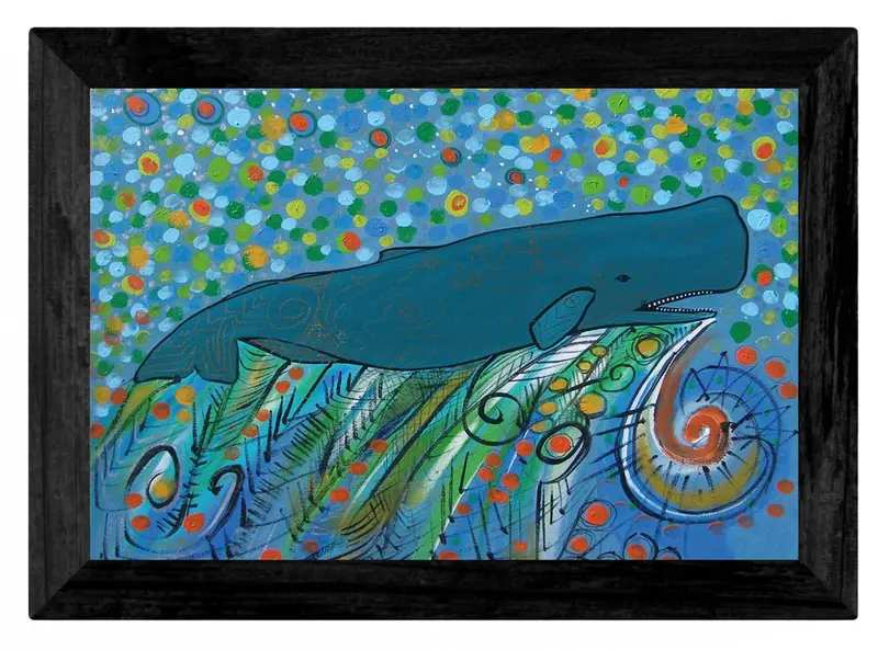 Petroglyph Sperm Whale Indigenous Wall Decor By Alan Syliboy