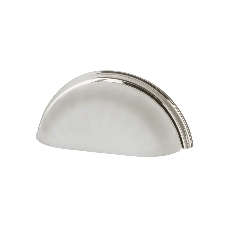 Polished Nickel 3" Crystal Frosted Fluted Cup Pull 1