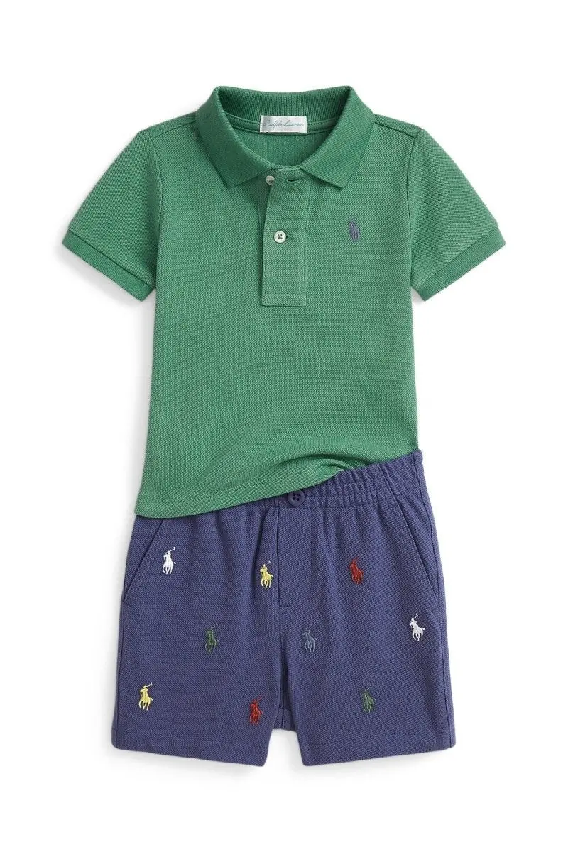 Polo Ralph Lauren Baby Boys Mesh Polo And Shorts Ensemble 2