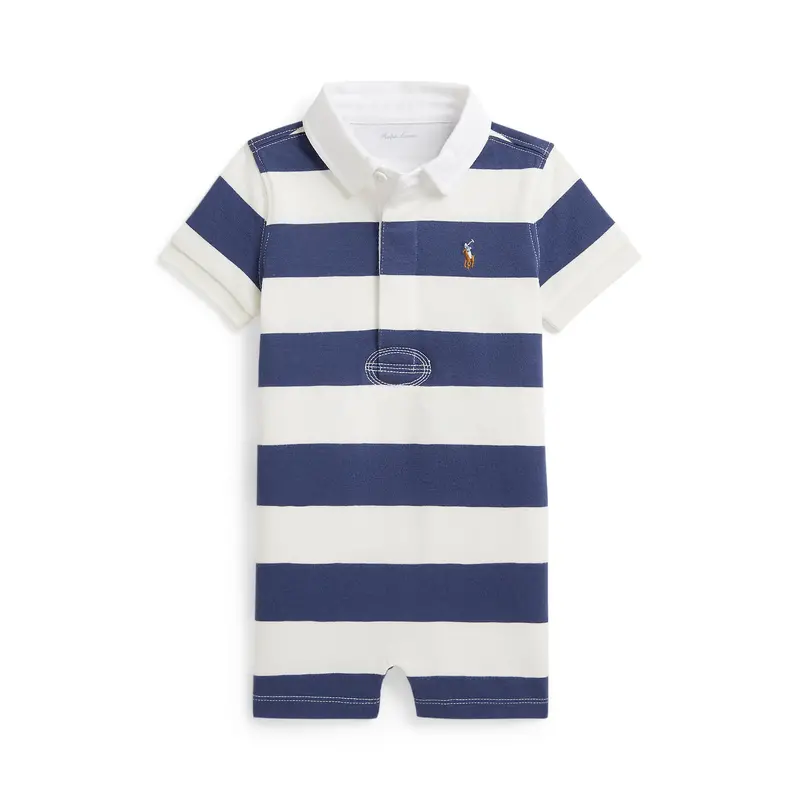 Polo Ralph Lauren Infant Boys Striped Cotton Romper Outfit 1