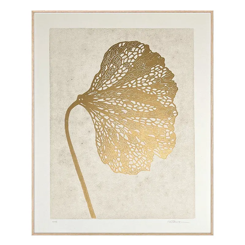 Poppy #1 Art Print – Warm Beige-Toned Floral Illustration 1