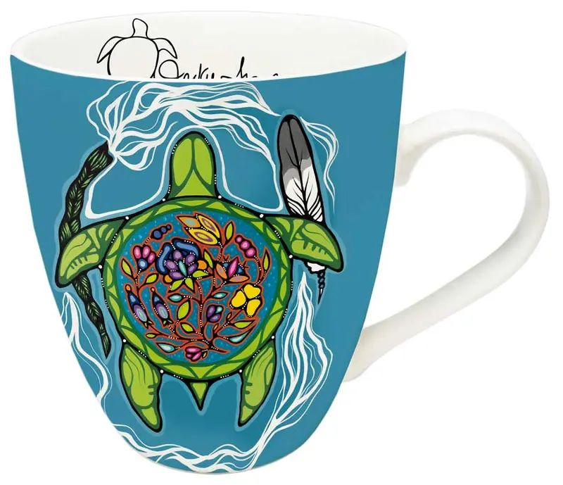 Prayers For Turtle Island Ceramic Mug By Indigenous Artist Jackie Traverse 1
