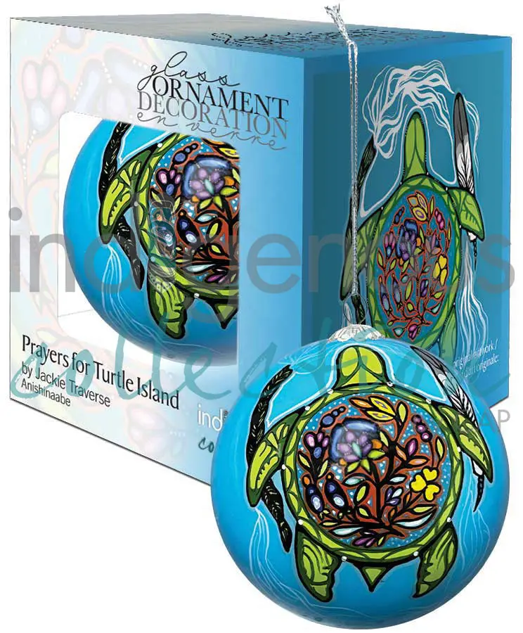 Prayers For Turtle Island Glass Ornament By Jackie Traverse 1